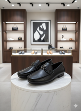 ROSSO BLACK MOCCASIN FLEXIBLE & CUSHIONED LOAFERS